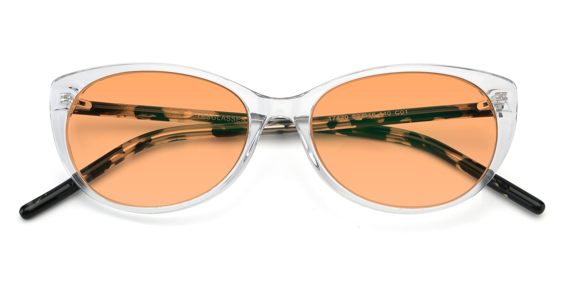 Folded Front of 17420 in Clear with Medium Orange Tinted Lenses
