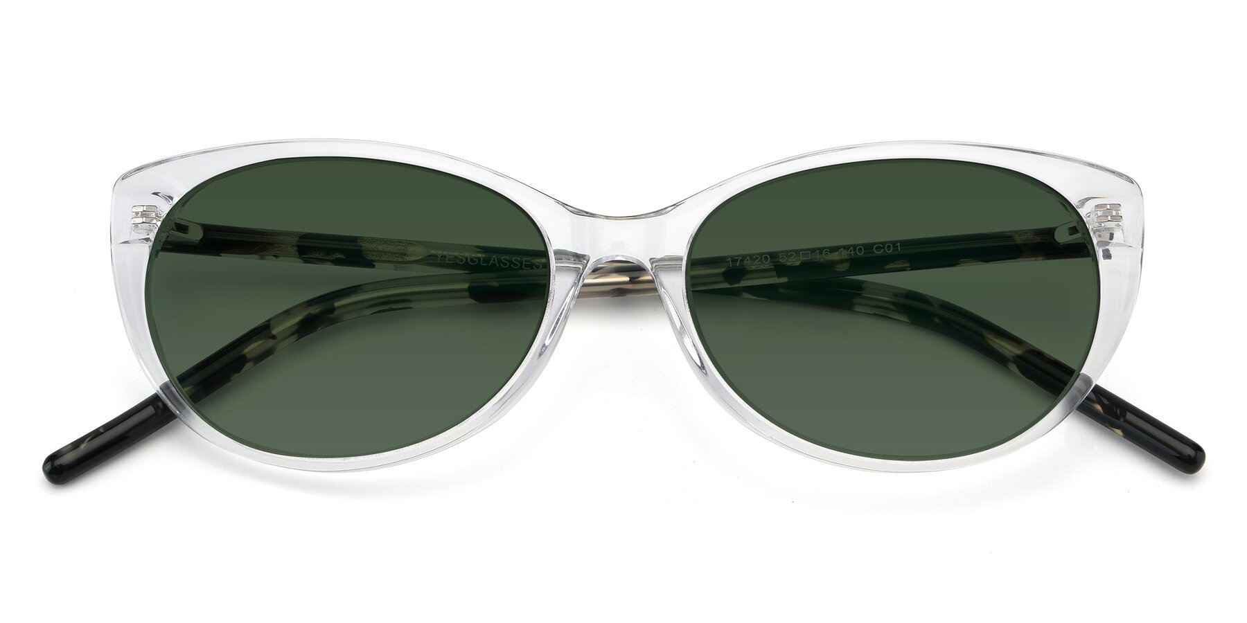 Folded Front of 17420 in Clear with Green Tinted Lenses