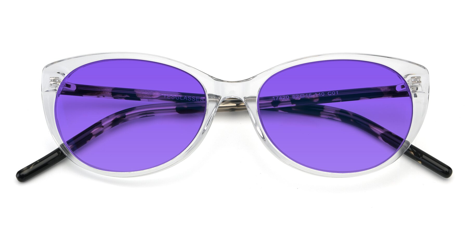 Folded Front of 17420 in Clear with Purple Tinted Lenses