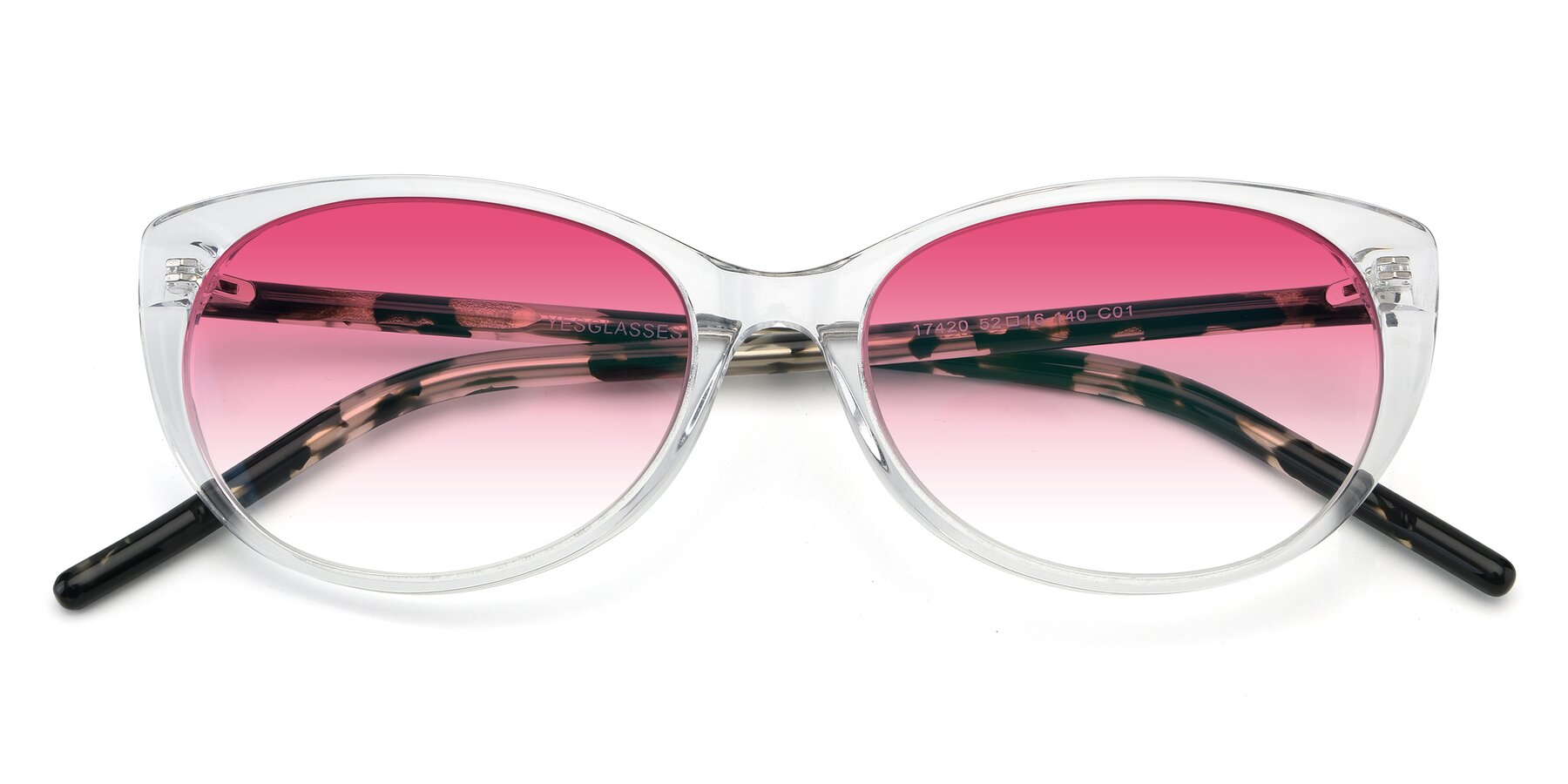 Folded Front of 17420 in Clear with Pink Gradient Lenses