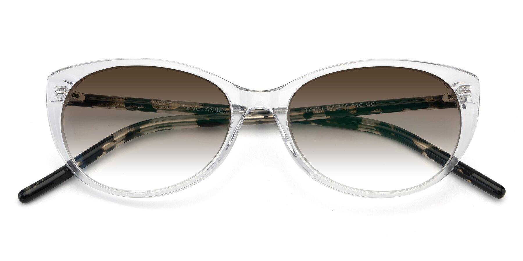 Folded Front of 17420 in Clear with Brown Gradient Lenses