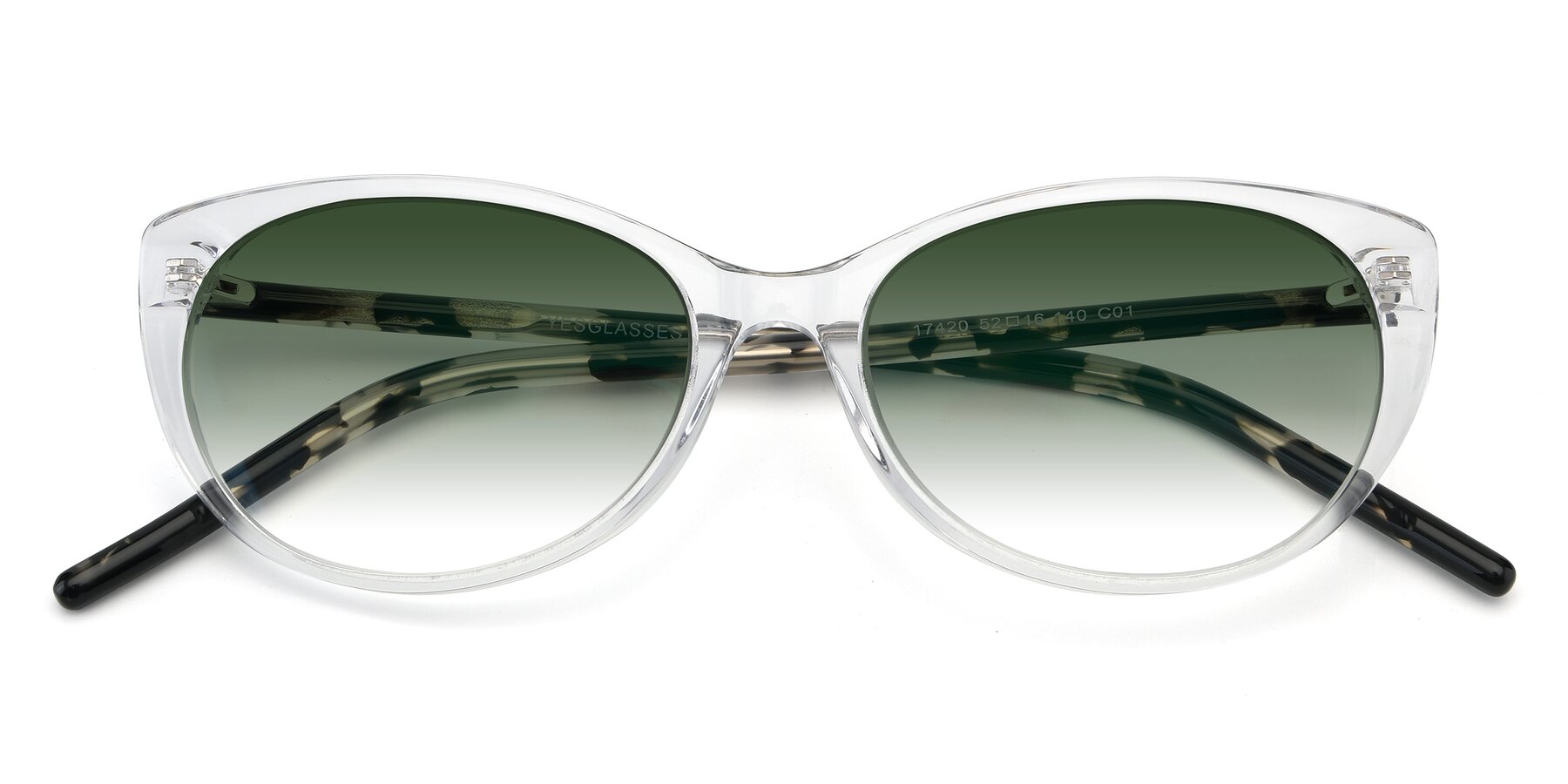 Folded Front of 17420 in Clear with Green Gradient Lenses