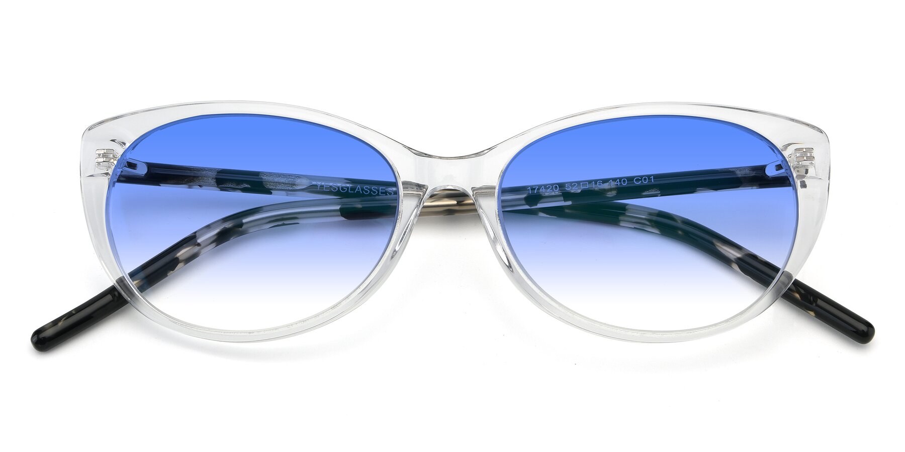 Folded Front of 17420 in Clear with Blue Gradient Lenses