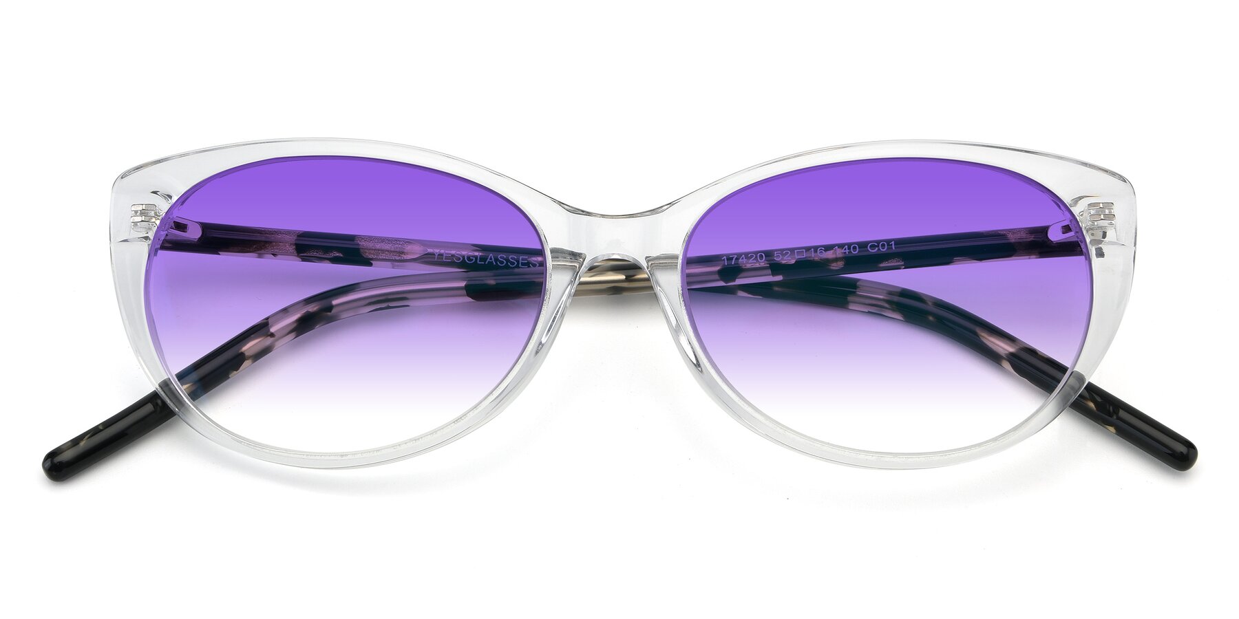 Folded Front of 17420 in Clear with Purple Gradient Lenses