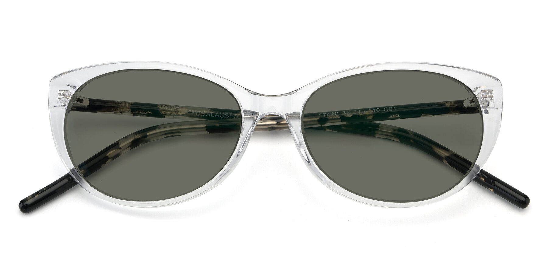 Folded Front of 17420 in Clear with Gray Polarized Lenses