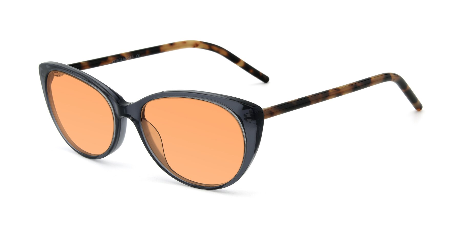 Angle of 17420 in Transparent Grey with Medium Orange Tinted Lenses