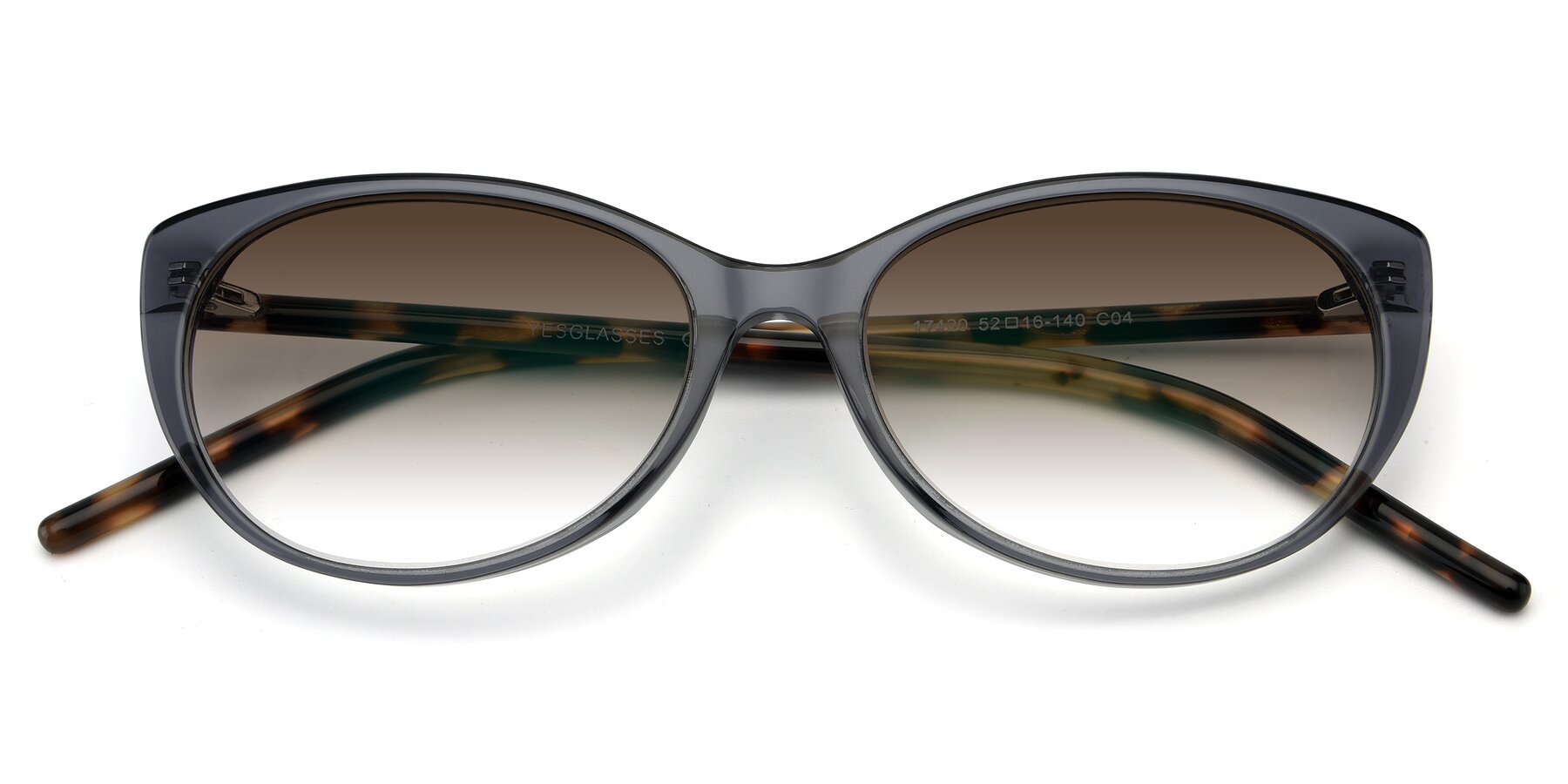Folded Front of 17420 in Transparent Grey with Brown Gradient Lenses