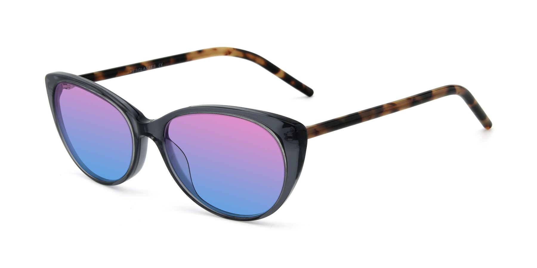 Angle of 17420 in Transparent Grey with Pink / Blue Gradient Lenses