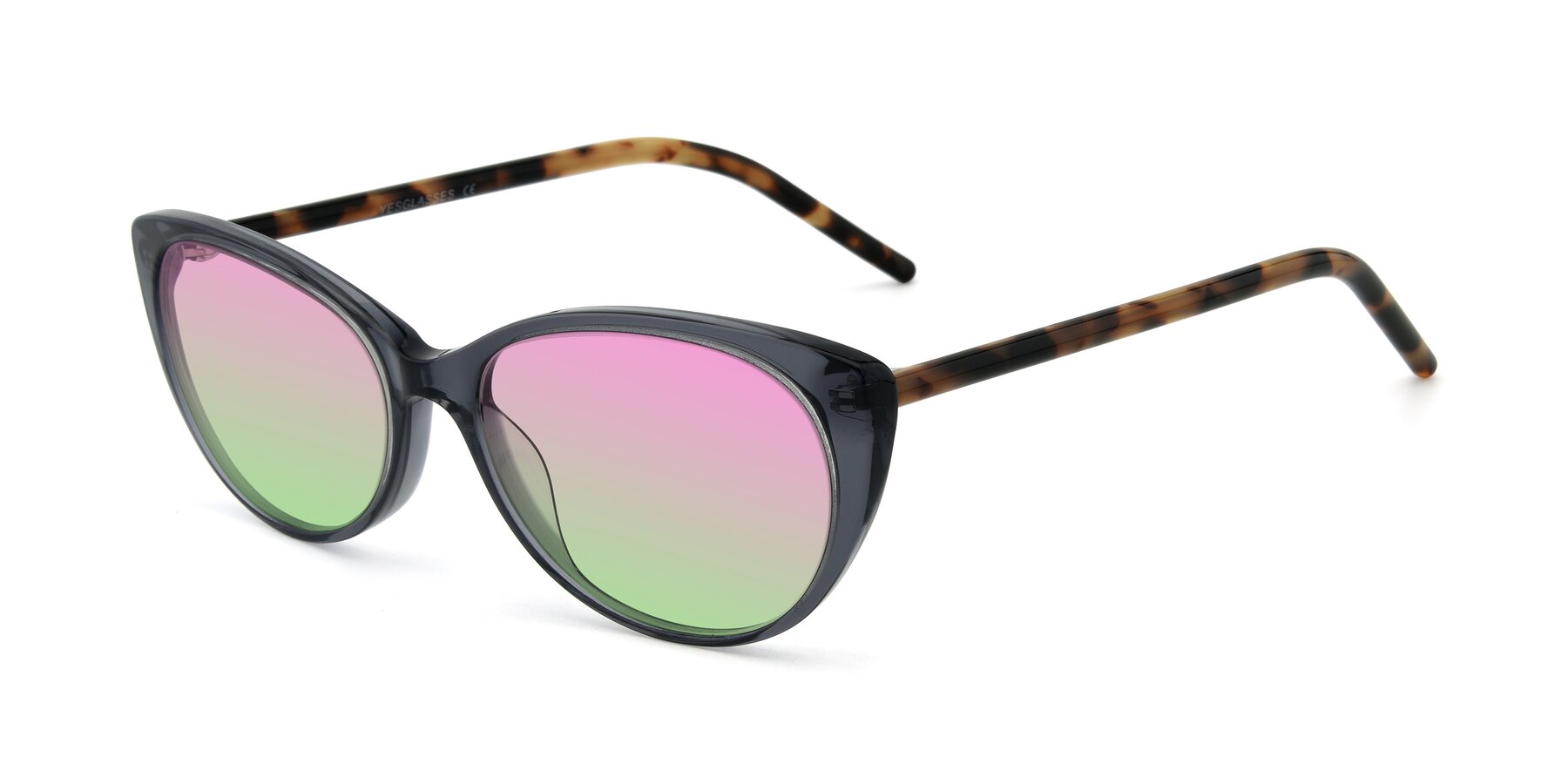 Angle of 17420 in Transparent Grey with Pink / Green Gradient Lenses