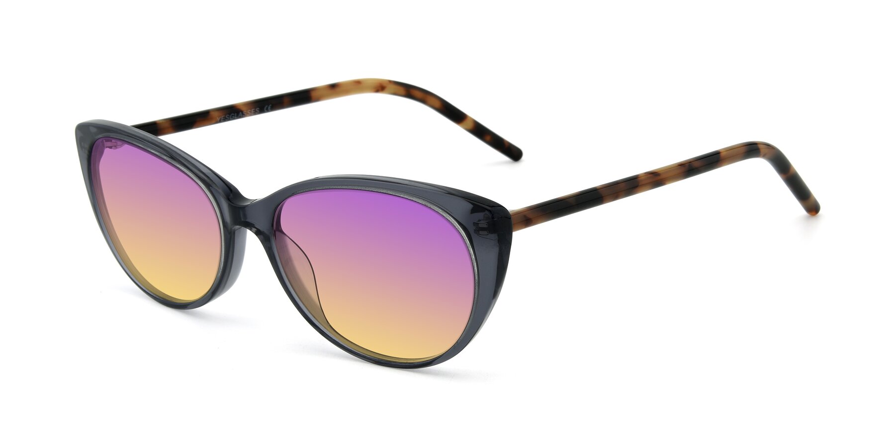 Angle of 17420 in Transparent Grey with Purple / Yellow Gradient Lenses