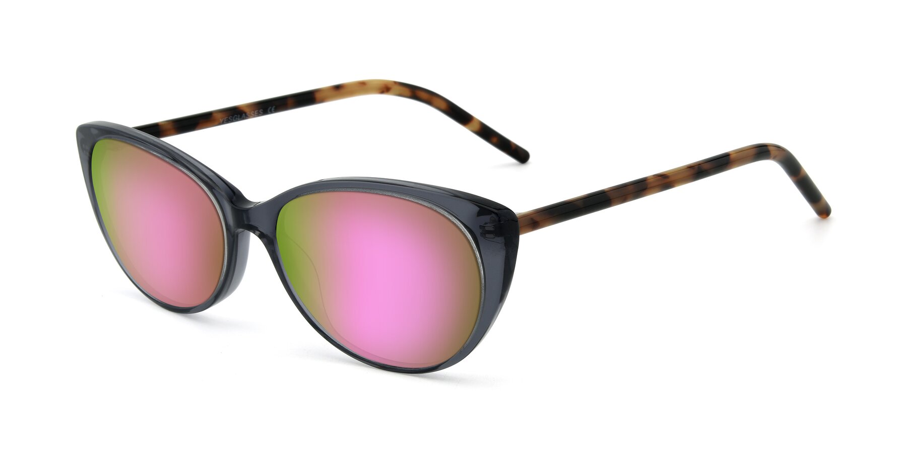 Angle of 17420 in Transparent Grey with Pink Mirrored Lenses