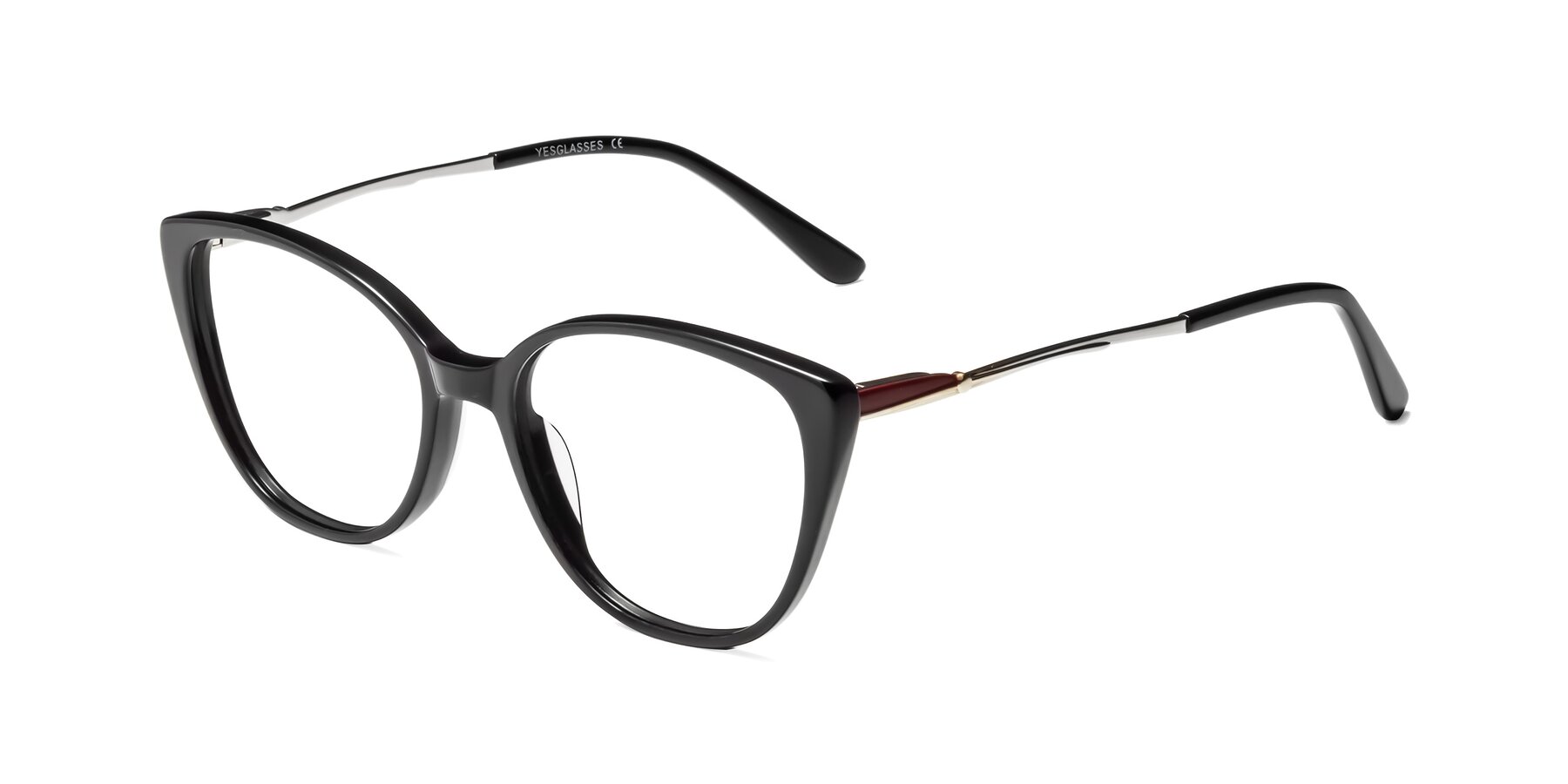 Angle of 17424 in Black with Clear Reading Eyeglass Lenses