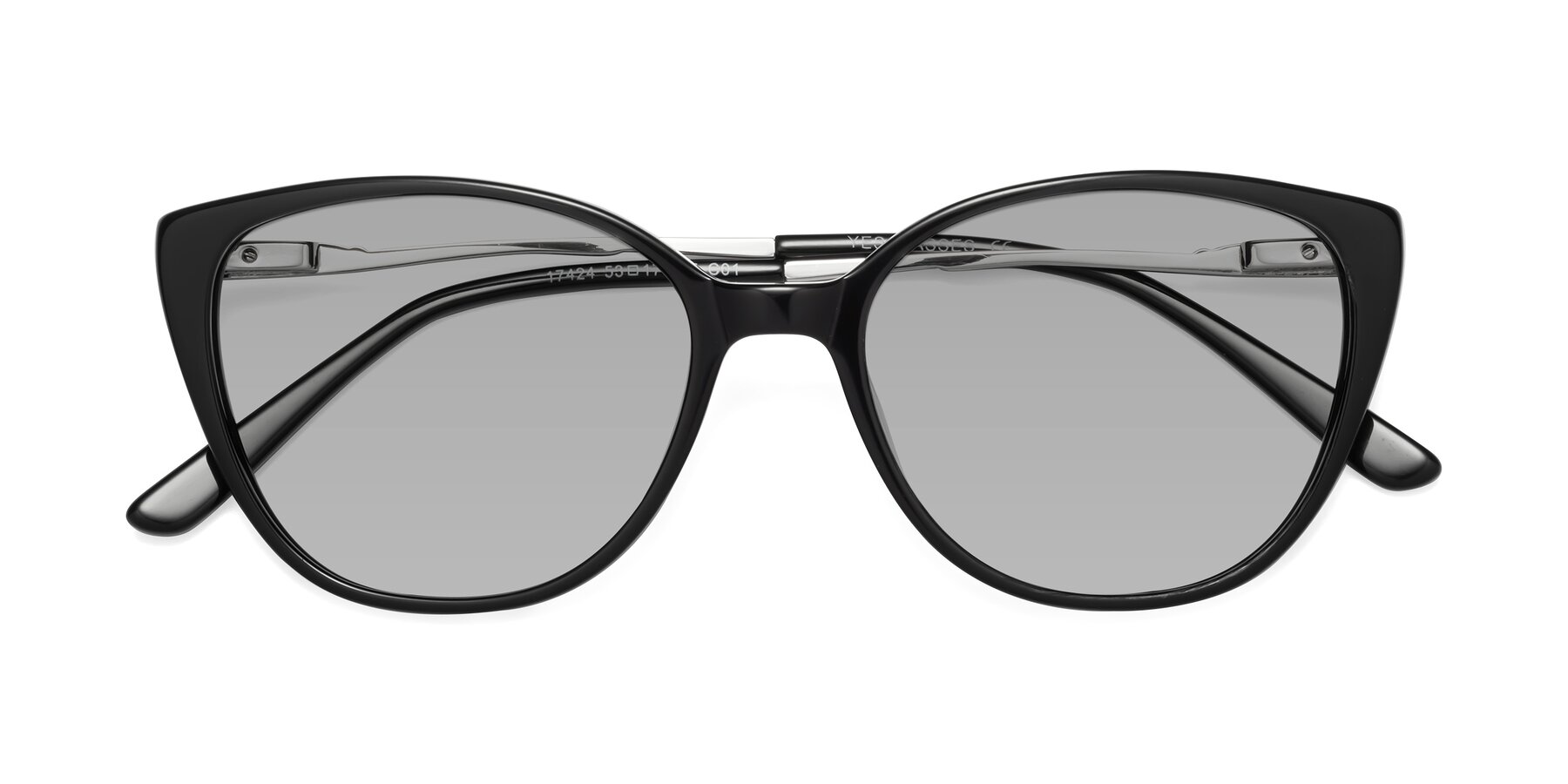 Folded Front of 17424 in Black with Light Gray Tinted Lenses