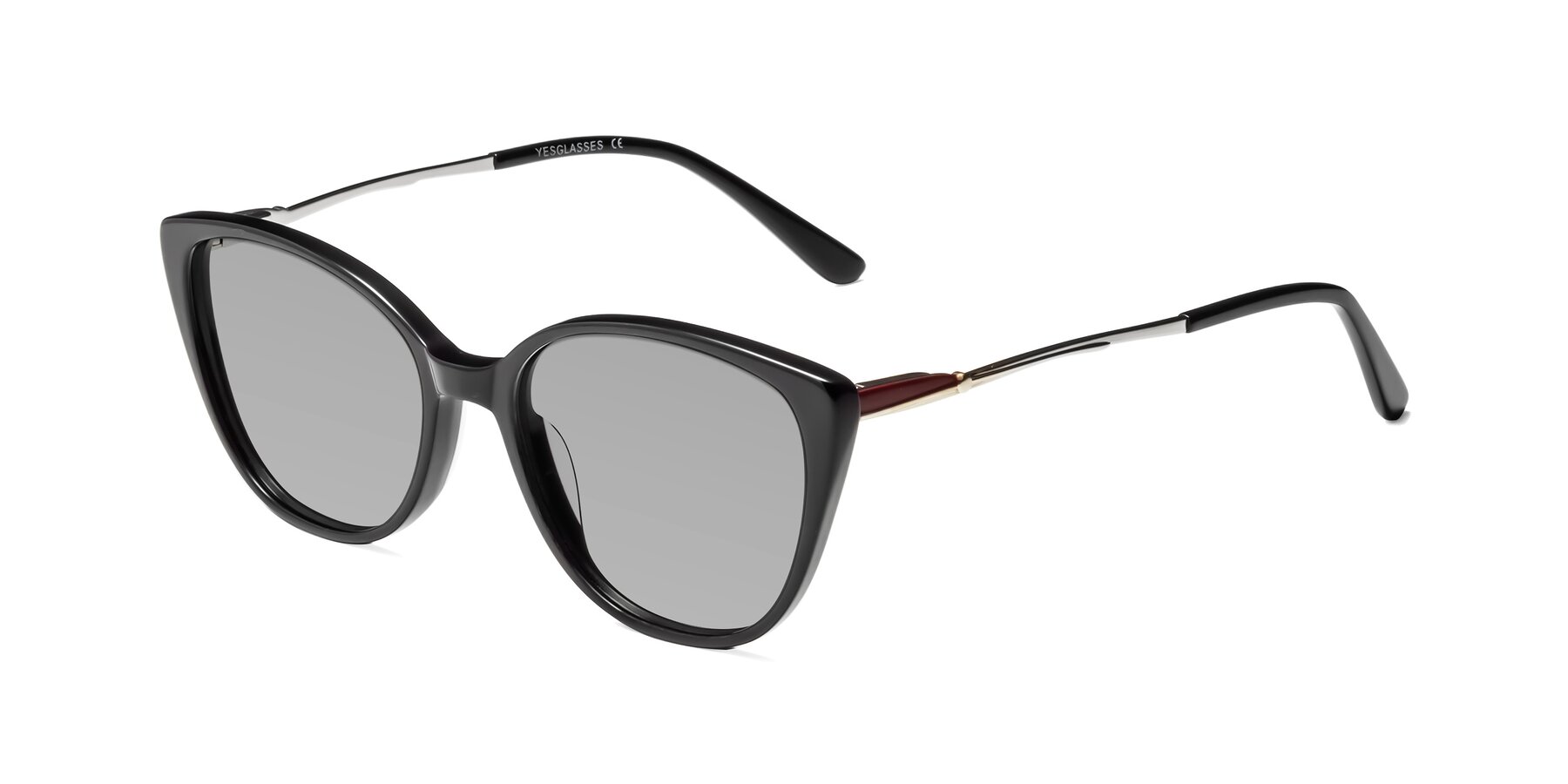 Angle of 17424 in Black with Light Gray Tinted Lenses