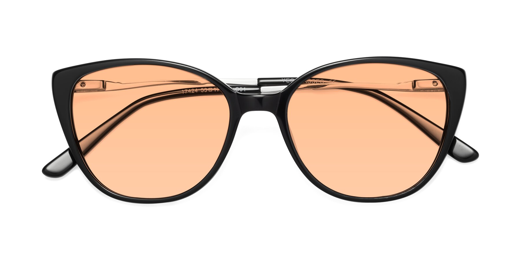Folded Front of 17424 in Black with Light Orange Tinted Lenses