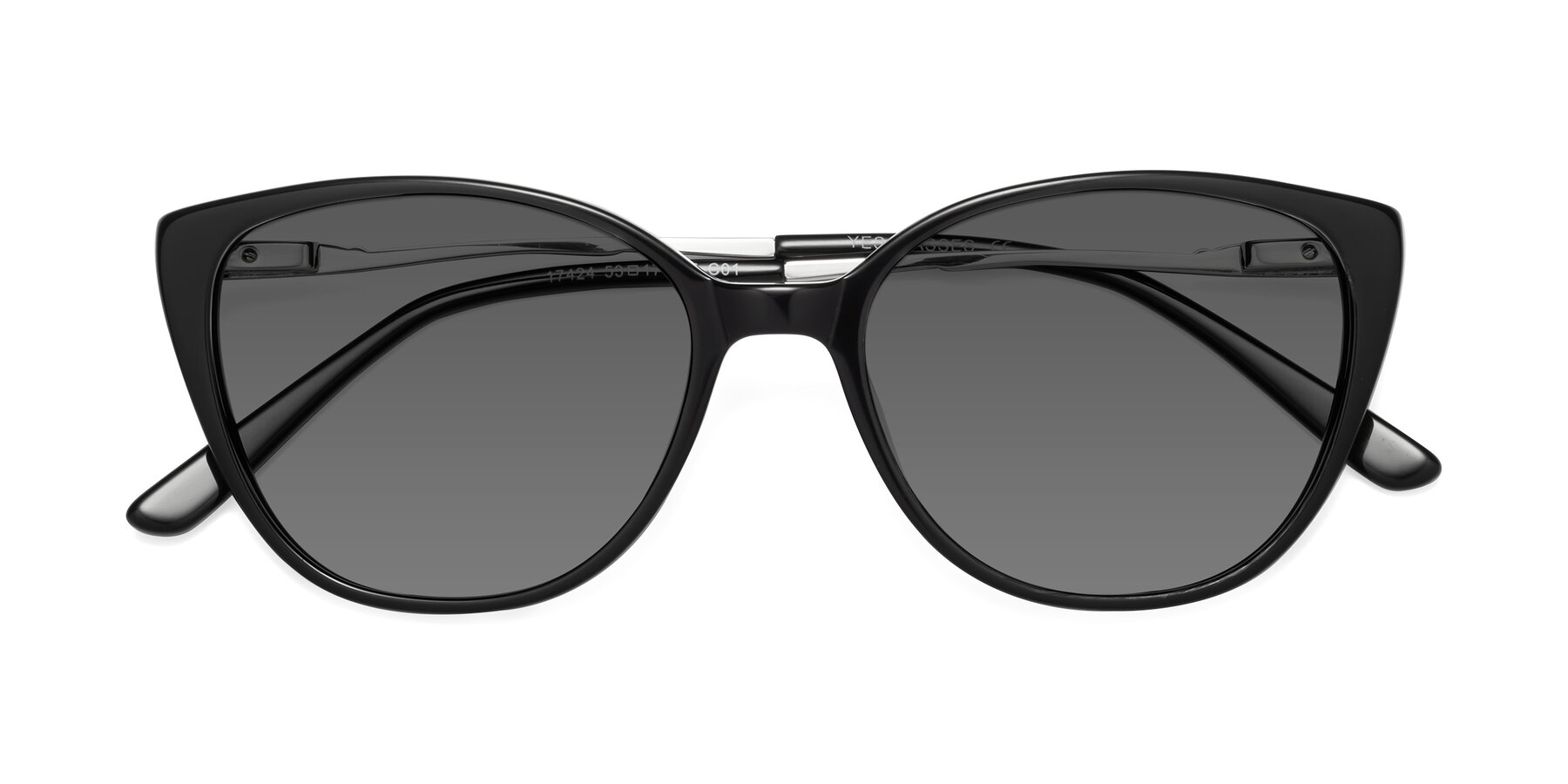 Folded Front of 17424 in Black with Medium Gray Tinted Lenses