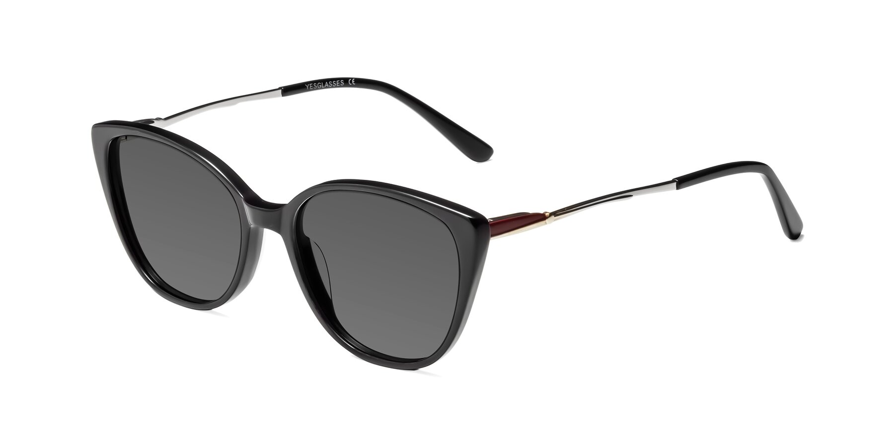 Angle of 17424 in Black with Medium Gray Tinted Lenses