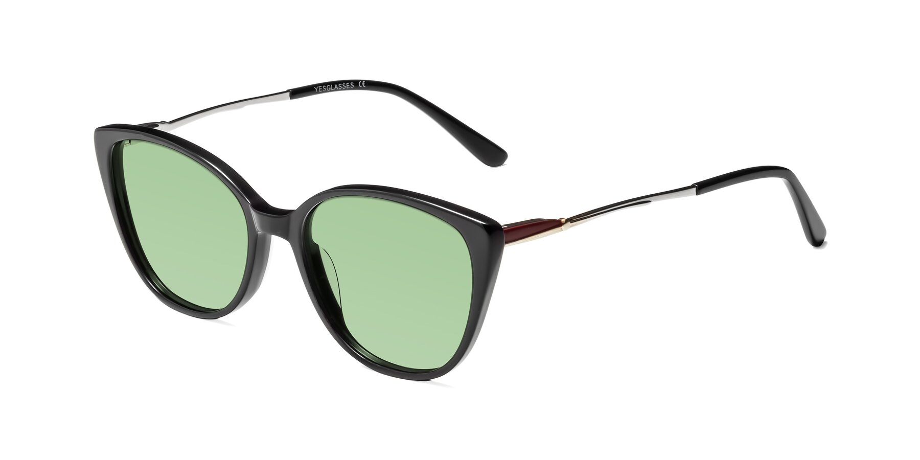 Angle of 17424 in Black with Medium Green Tinted Lenses