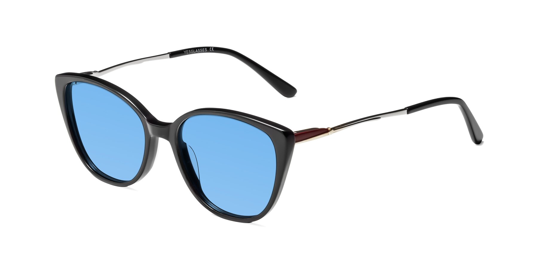 Angle of 17424 in Black with Medium Blue Tinted Lenses