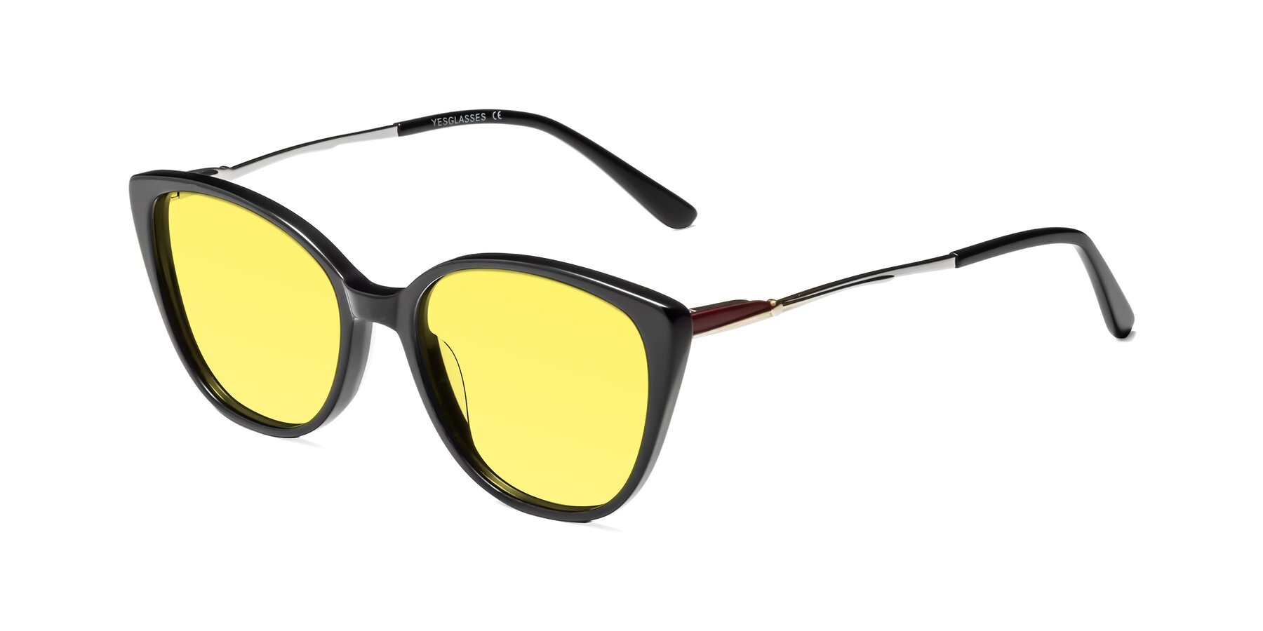 Angle of 17424 in Black with Medium Yellow Tinted Lenses