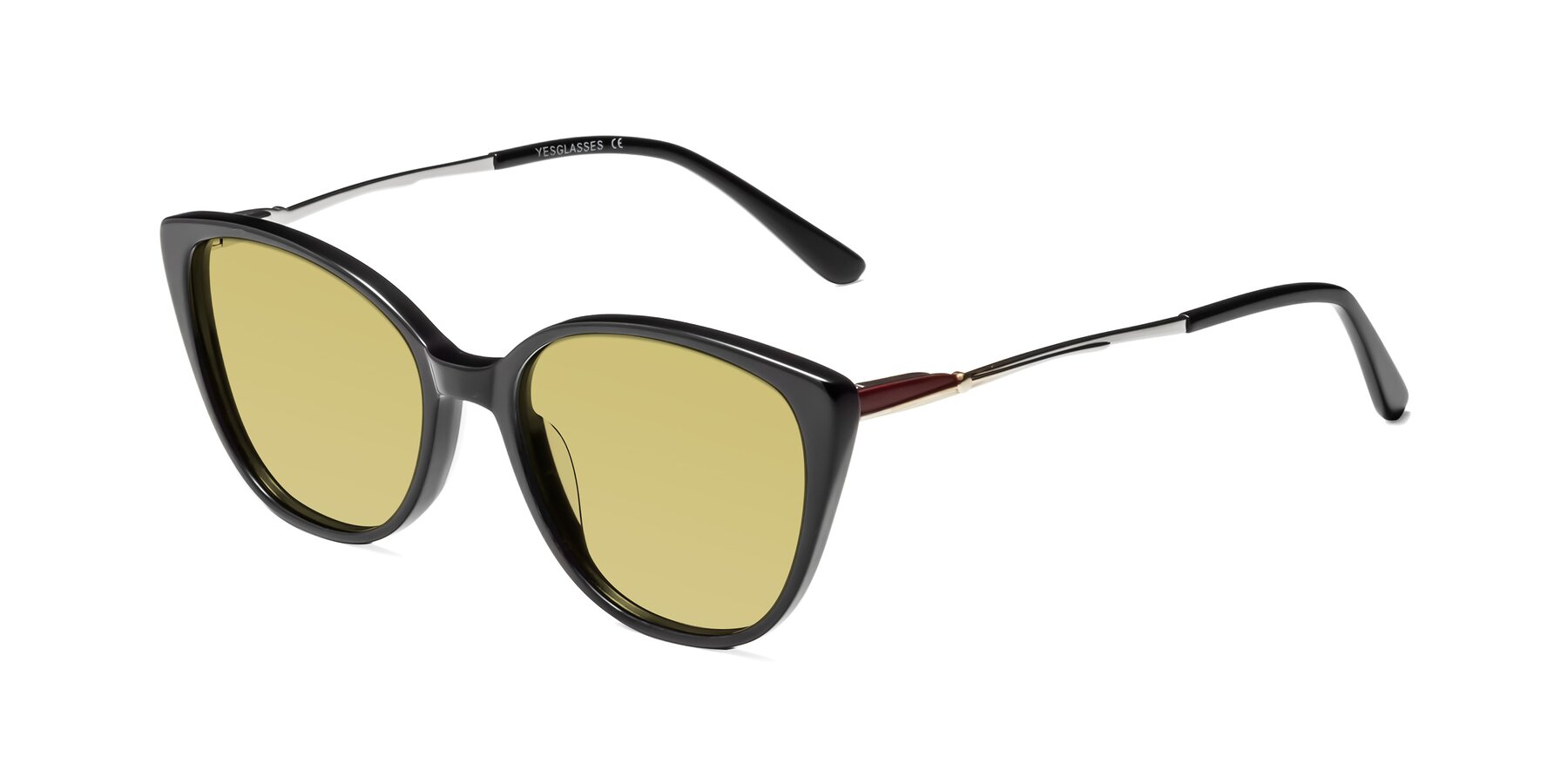 Angle of 17424 in Black with Medium Champagne Tinted Lenses