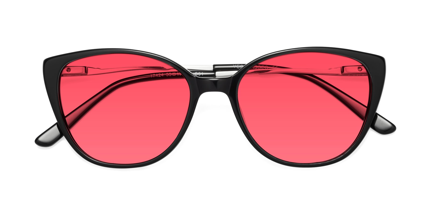 Folded Front of 17424 in Black with Red Tinted Lenses