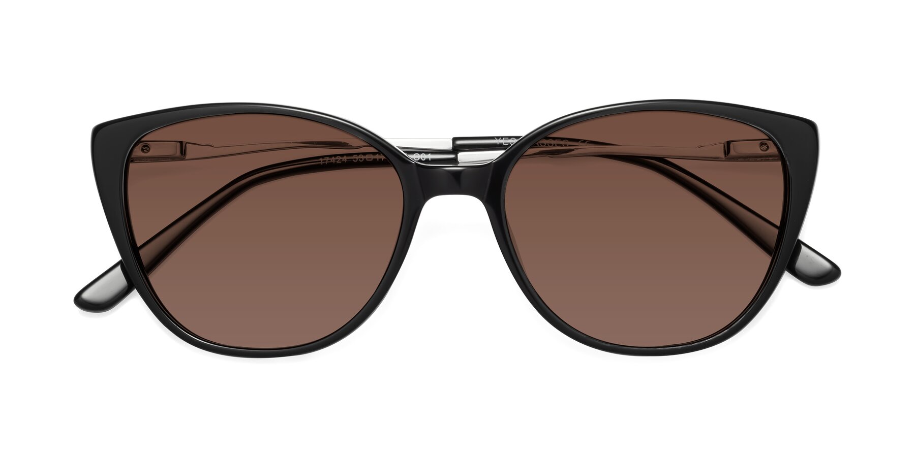 Folded Front of 17424 in Black with Brown Tinted Lenses