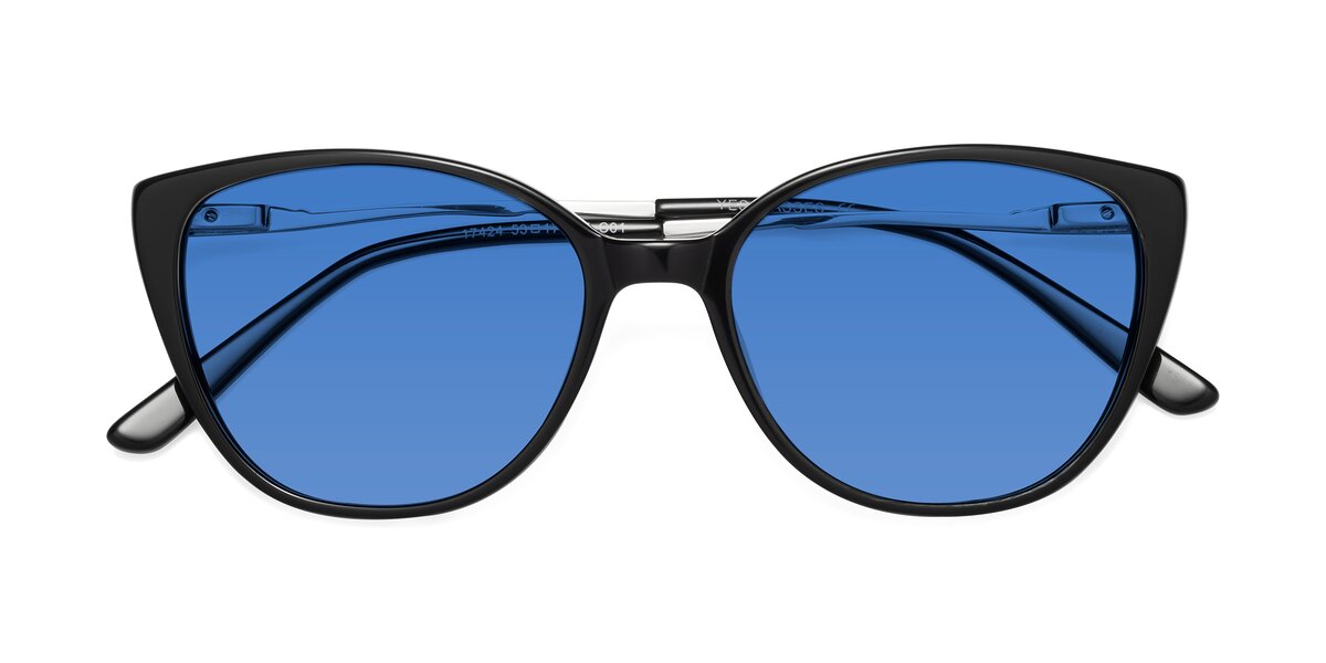 Light Blue RetroVintage Classic Acetate Tinted Sunglasses with Light