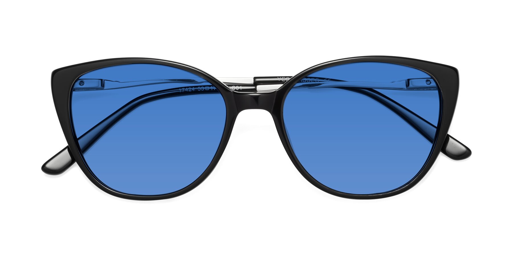 Folded Front of 17424 in Black with Blue Tinted Lenses