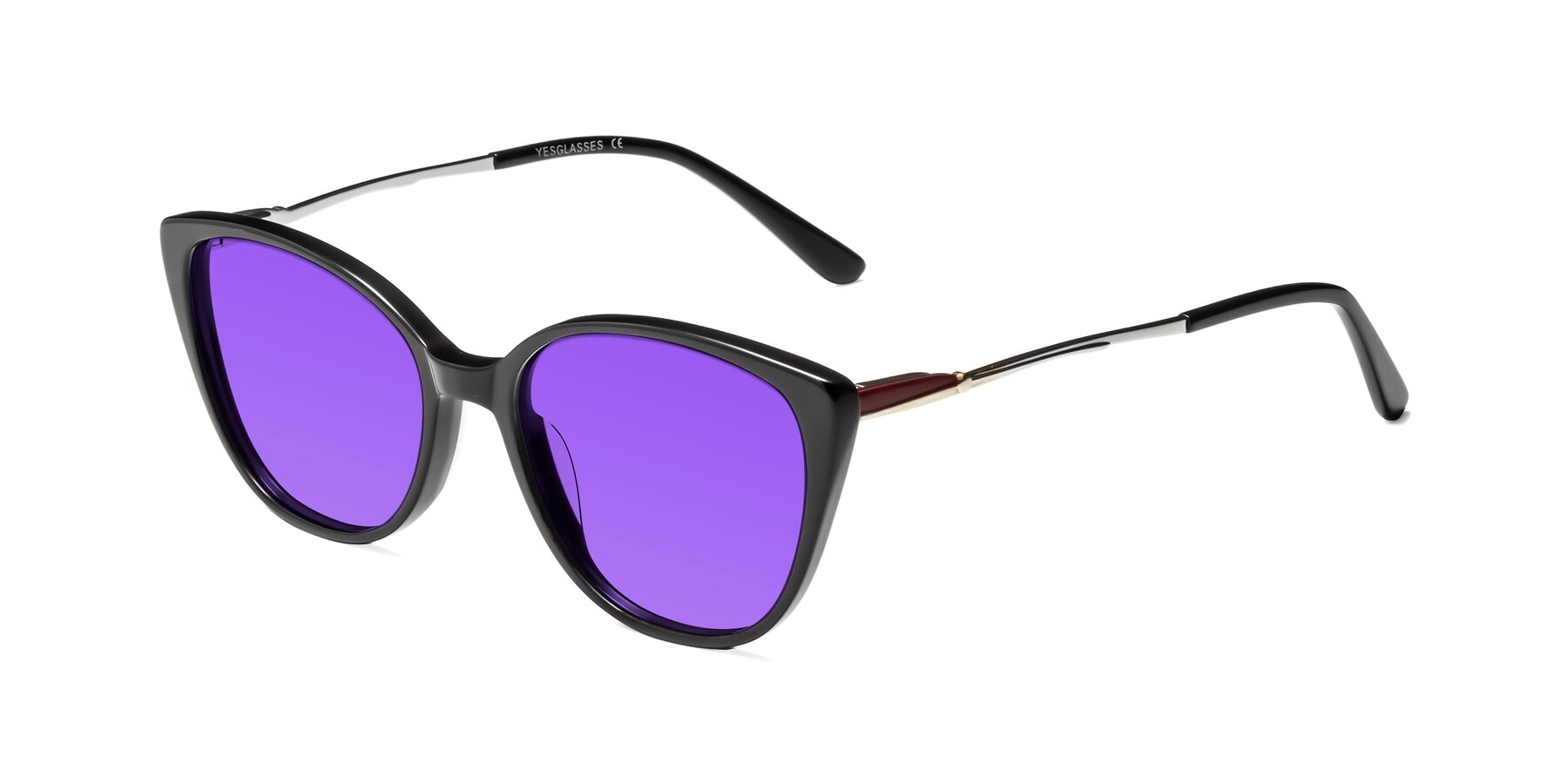 Angle of 17424 in Black with Purple Tinted Lenses