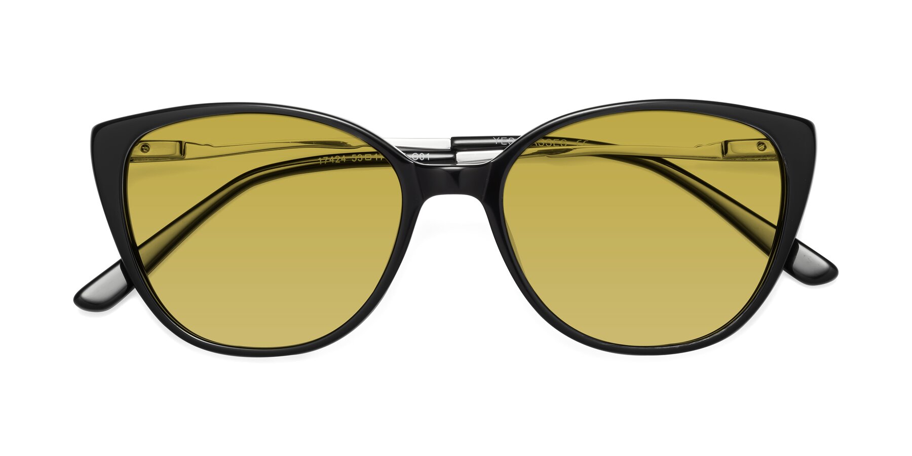 Folded Front of 17424 in Black with Champagne Tinted Lenses