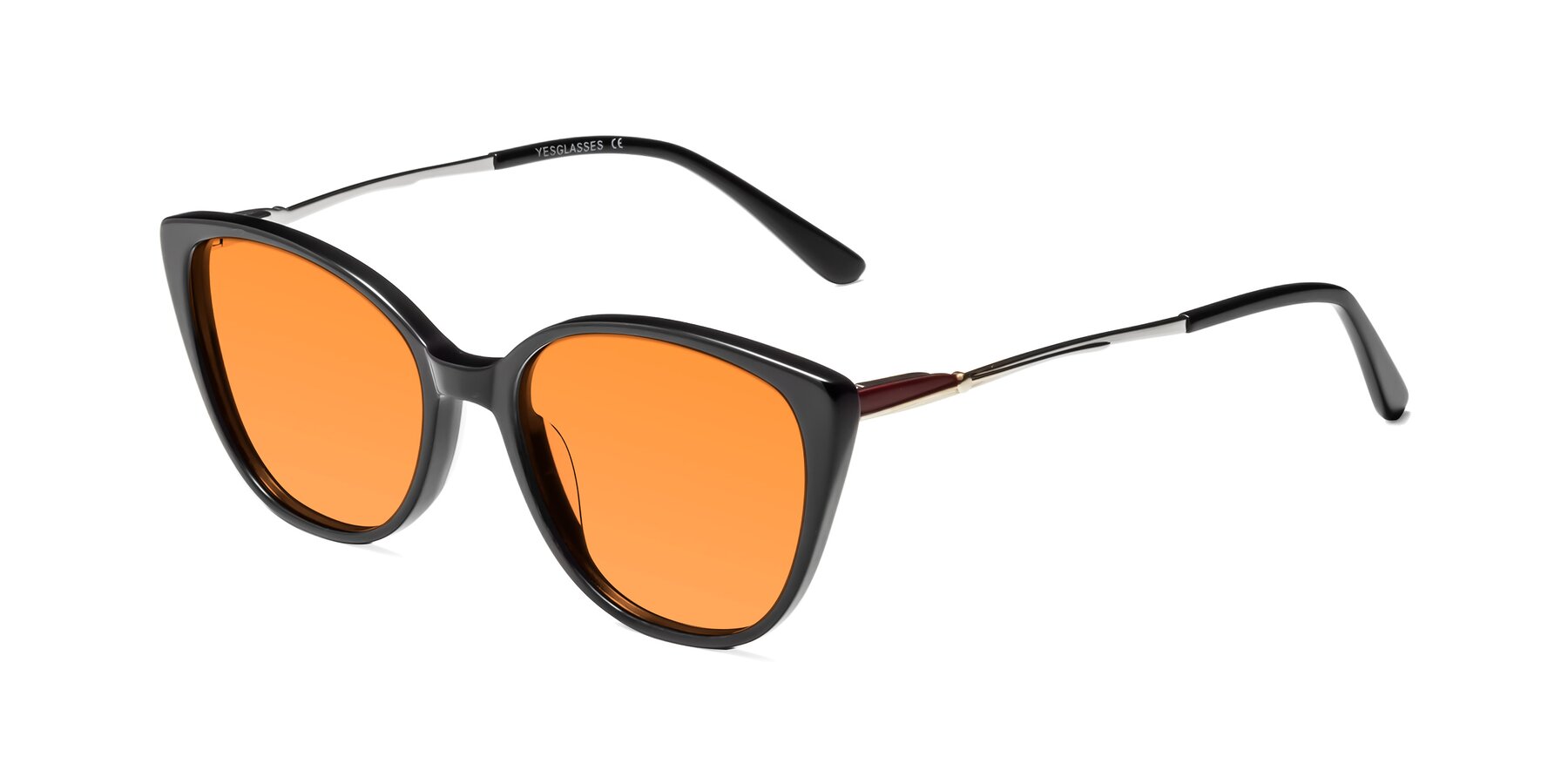 Angle of 17424 in Black with Orange Tinted Lenses