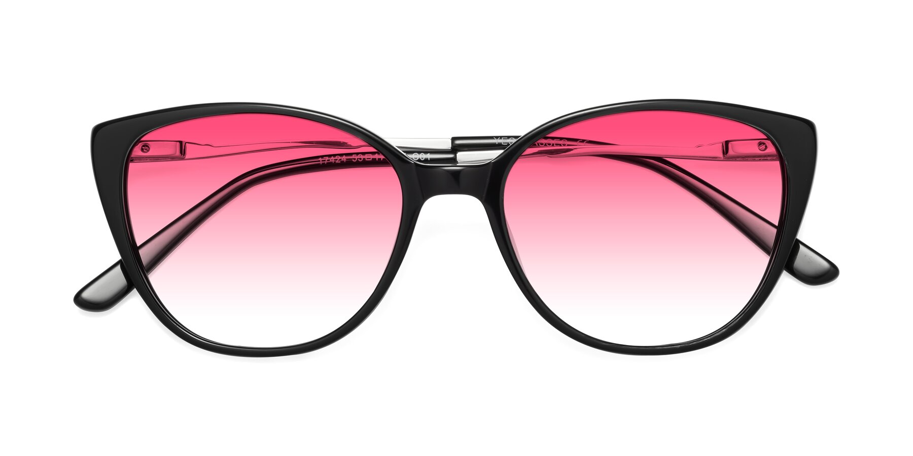 Folded Front of 17424 in Black with Pink Gradient Lenses