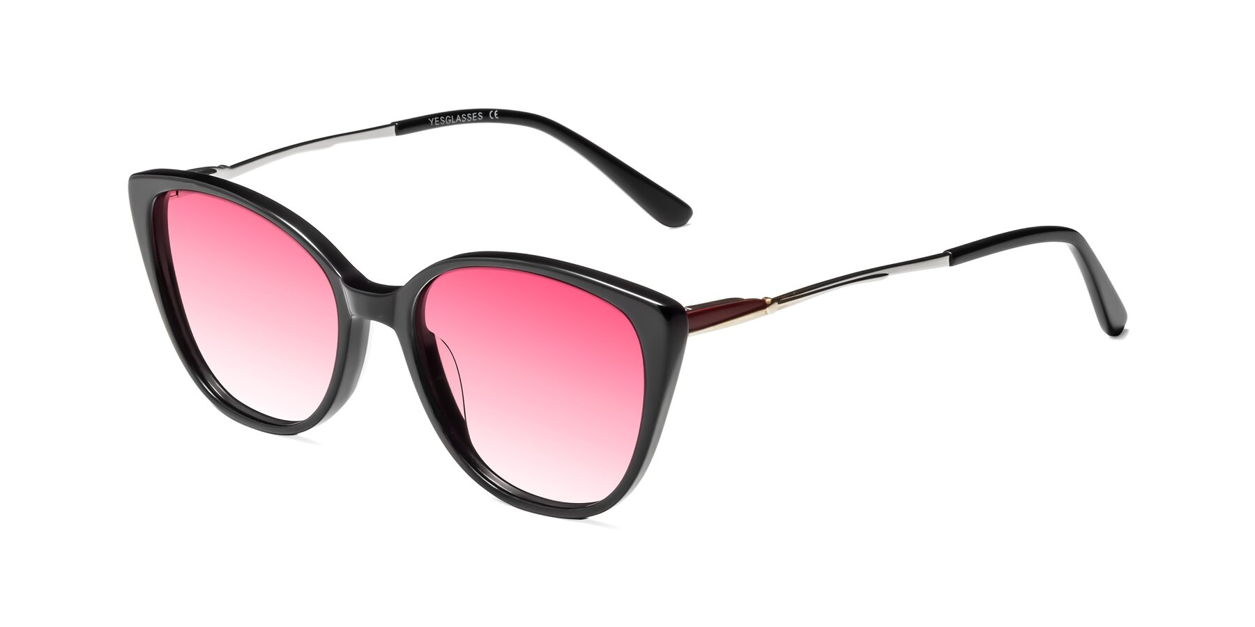 Angle of 17424 in Black with Pink Gradient Lenses