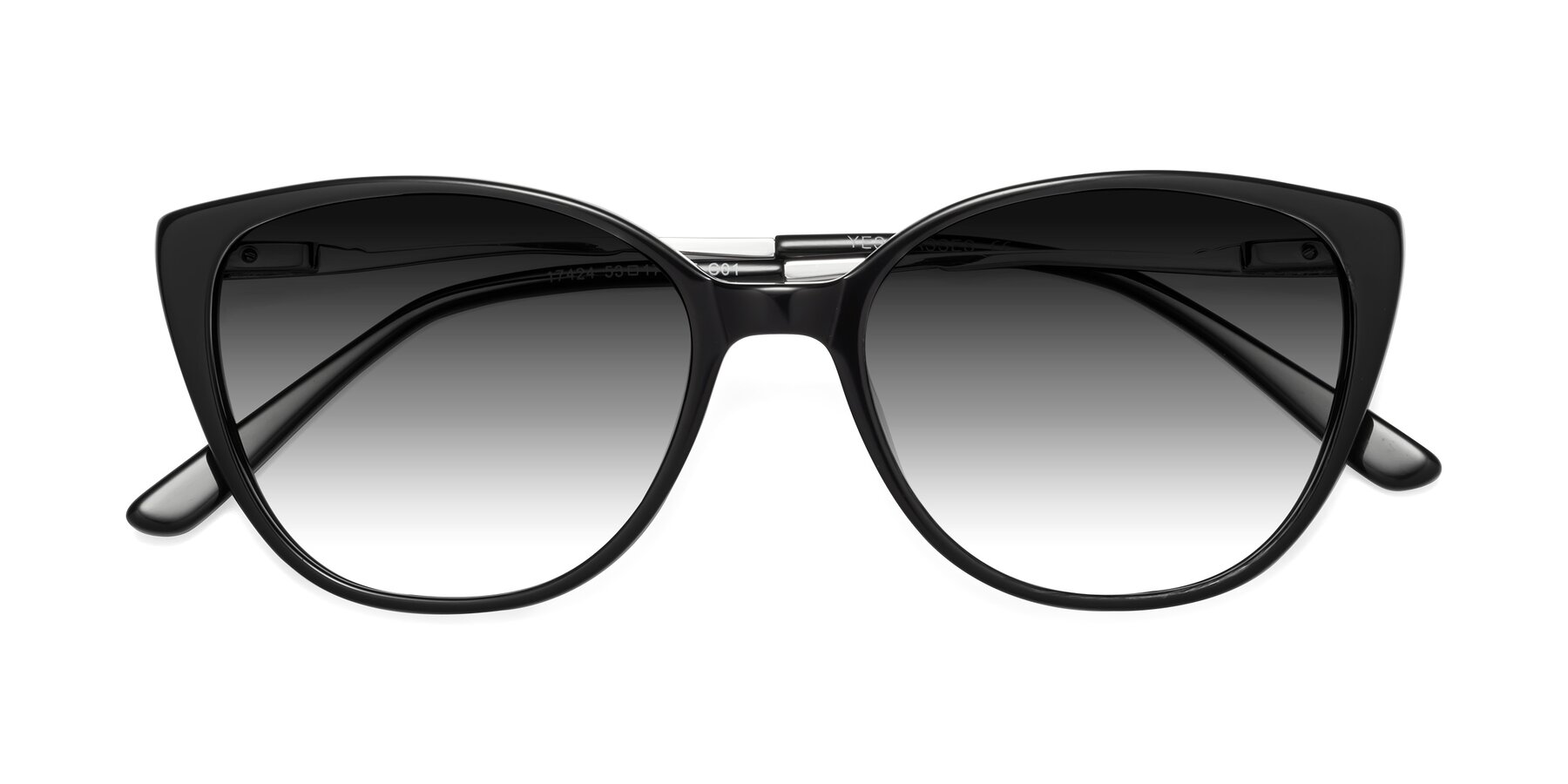 Folded Front of 17424 in Black with Gray Gradient Lenses
