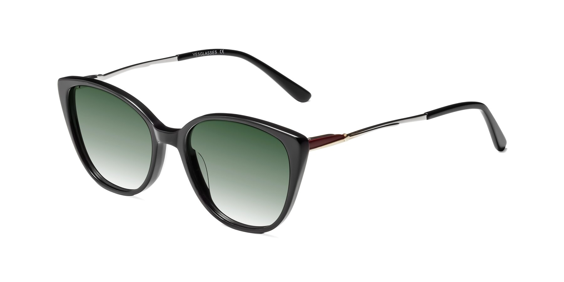 Angle of 17424 in Black with Green Gradient Lenses