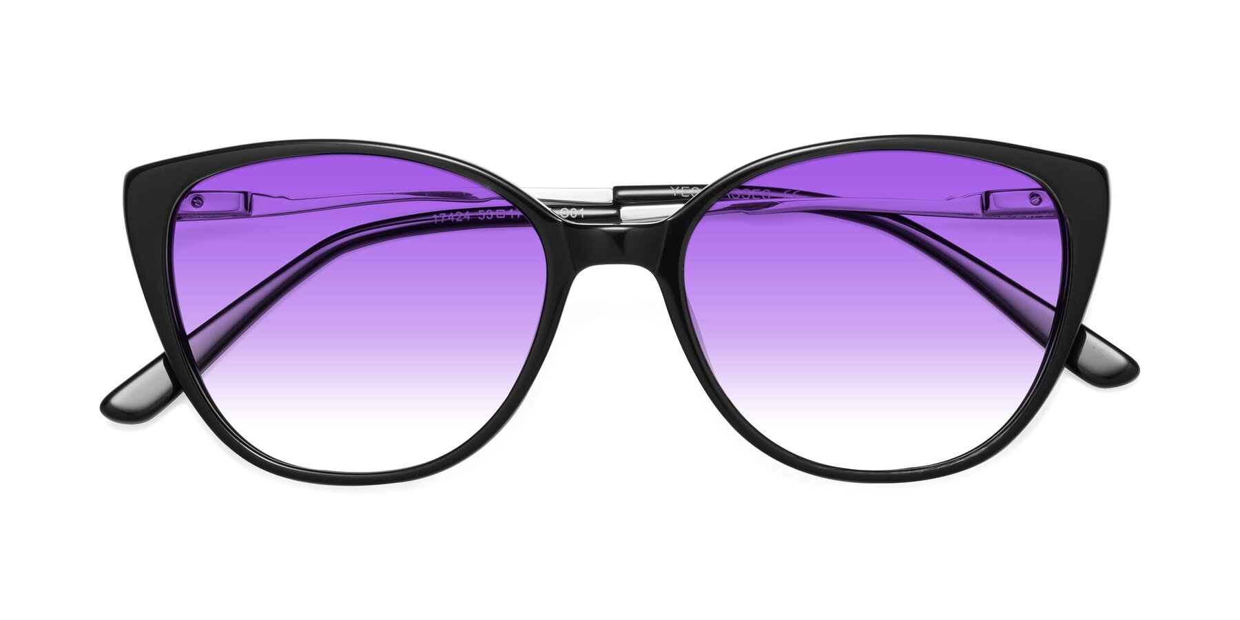 Folded Front of 17424 in Black with Purple Gradient Lenses
