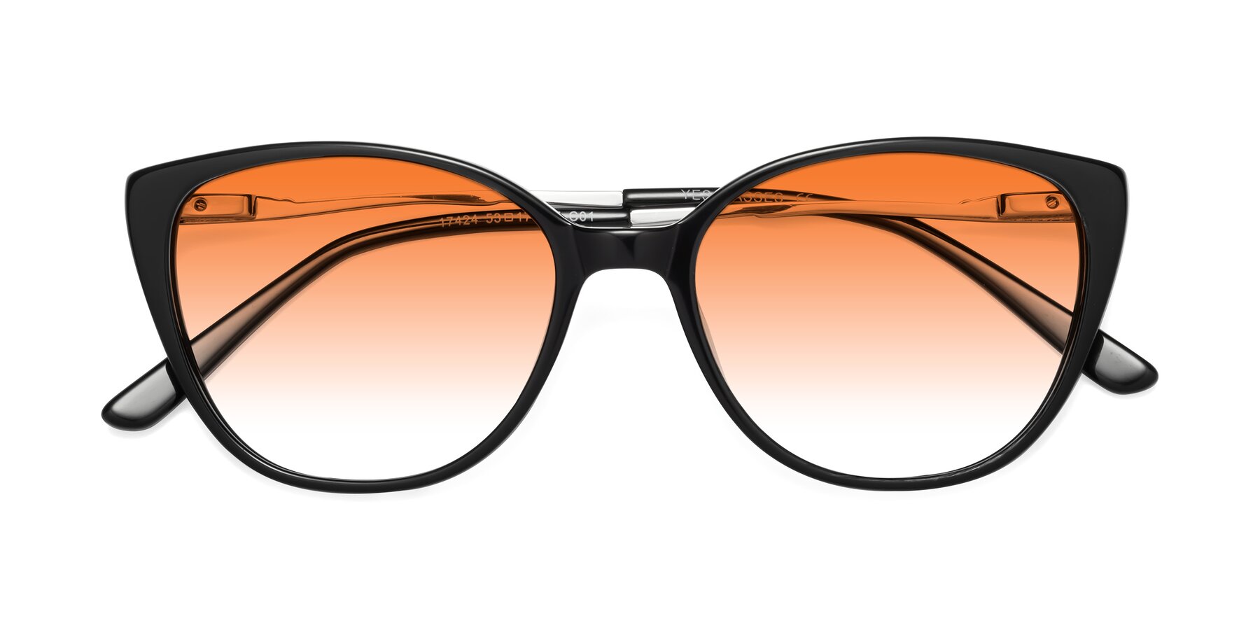 Folded Front of 17424 in Black with Orange Gradient Lenses