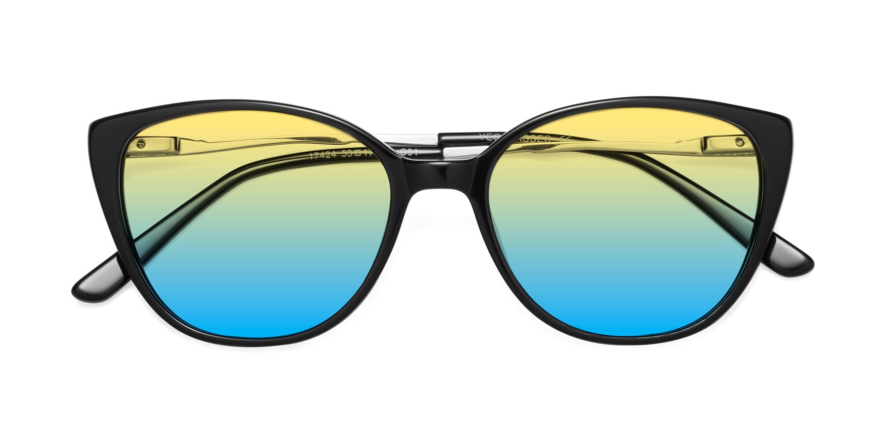 Folded Front of 17424 in Black with Yellow / Blue Gradient Lenses