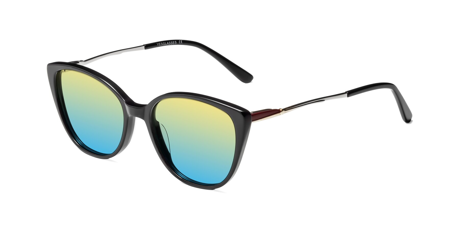 Angle of 17424 in Black with Yellow / Blue Gradient Lenses
