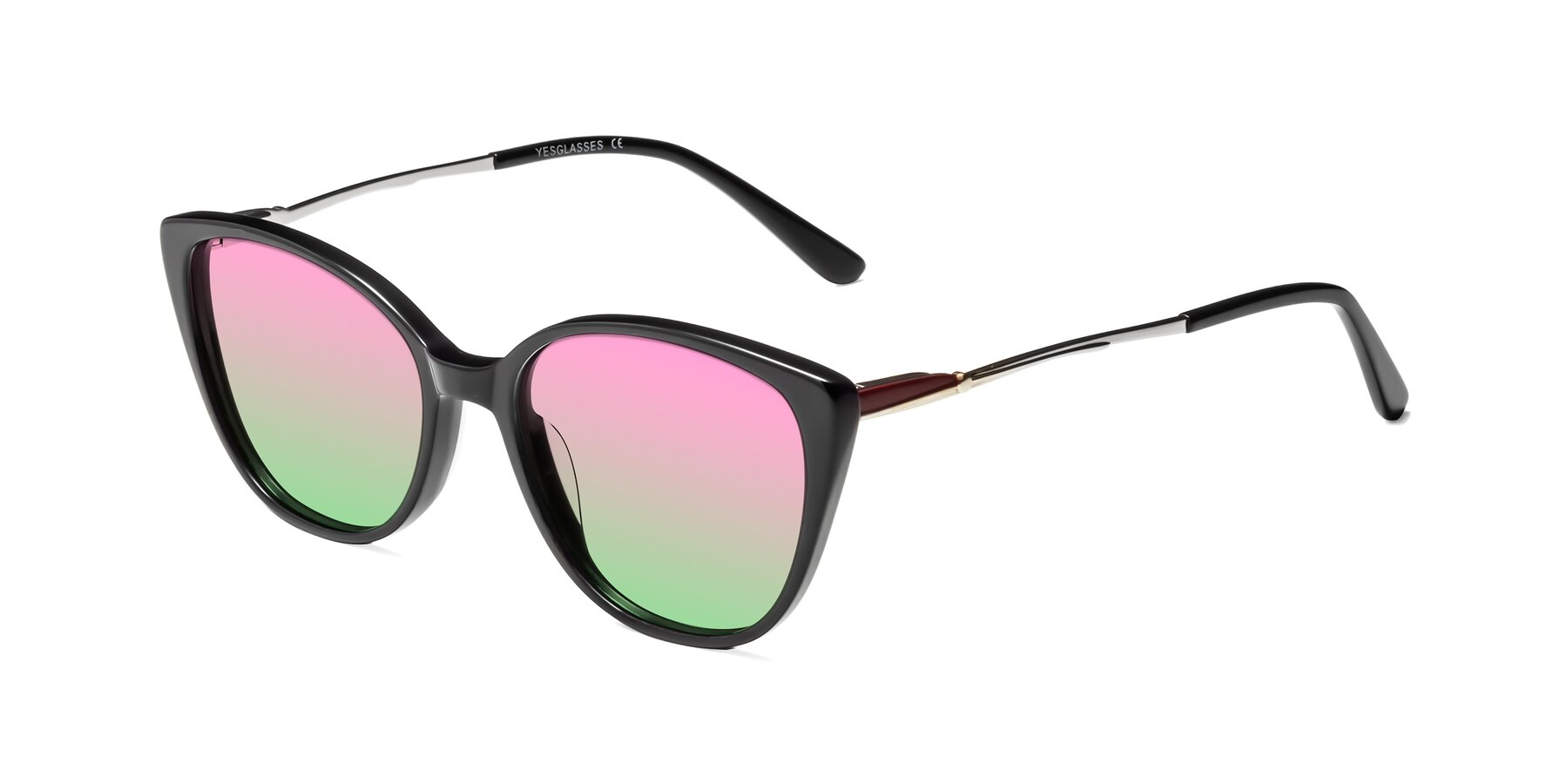 Angle of 17424 in Black with Pink / Green Gradient Lenses