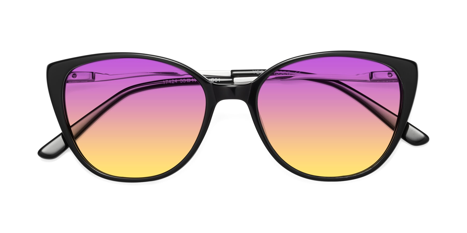 Folded Front of 17424 in Black with Purple / Yellow Gradient Lenses