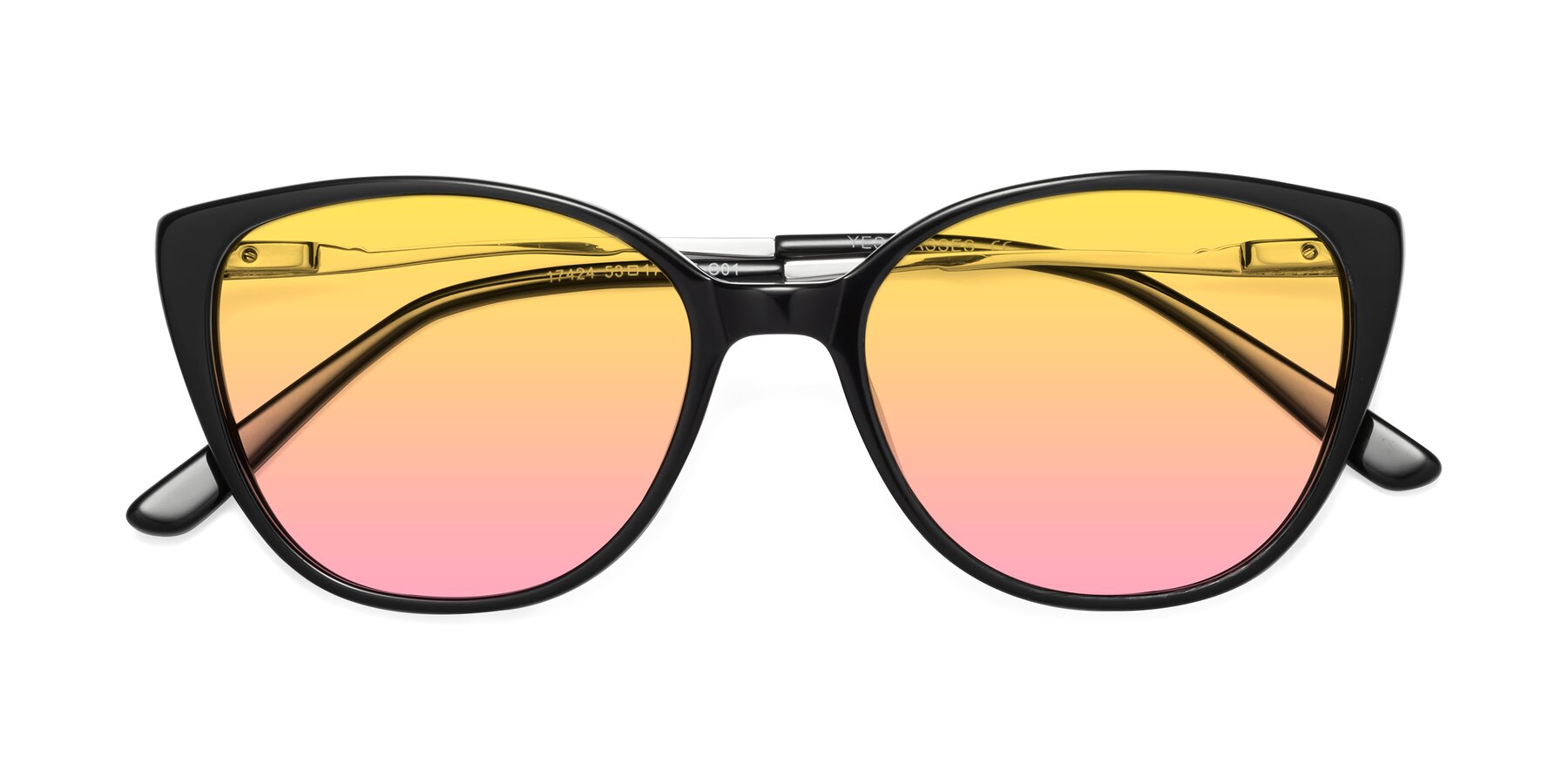 Folded Front of 17424 in Black with Yellow / Pink Gradient Lenses