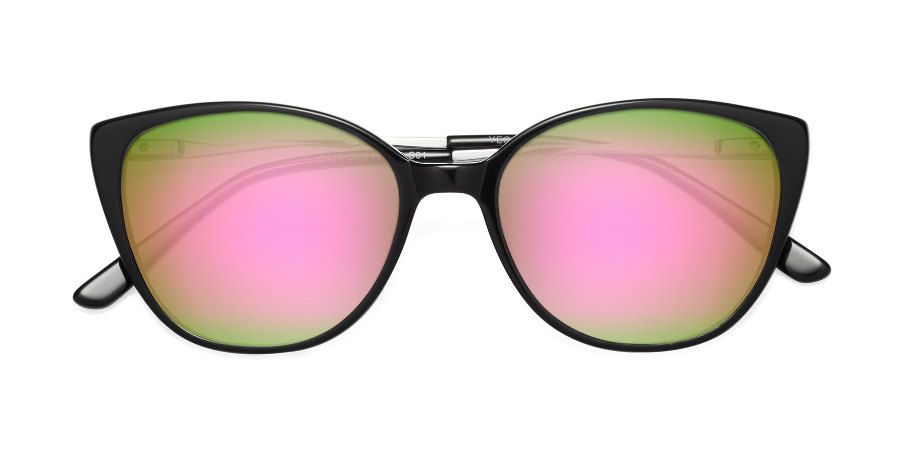 Folded Front of 17424 in Black with Pink Mirrored Lenses