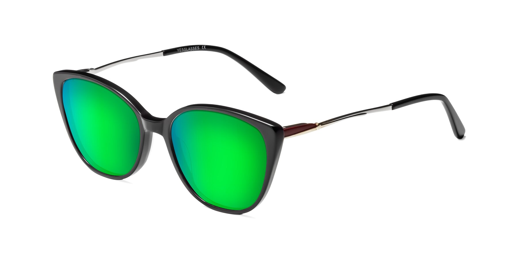 Angle of 17424 in Black with Green Mirrored Lenses