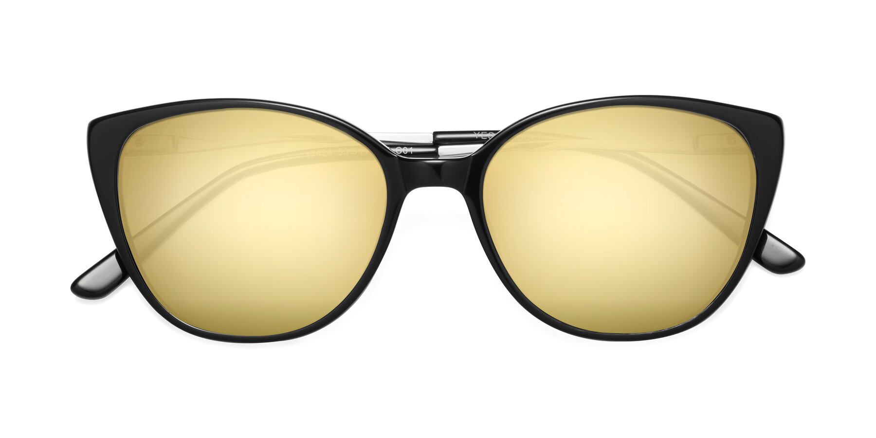 Folded Front of 17424 in Black with Gold Mirrored Lenses
