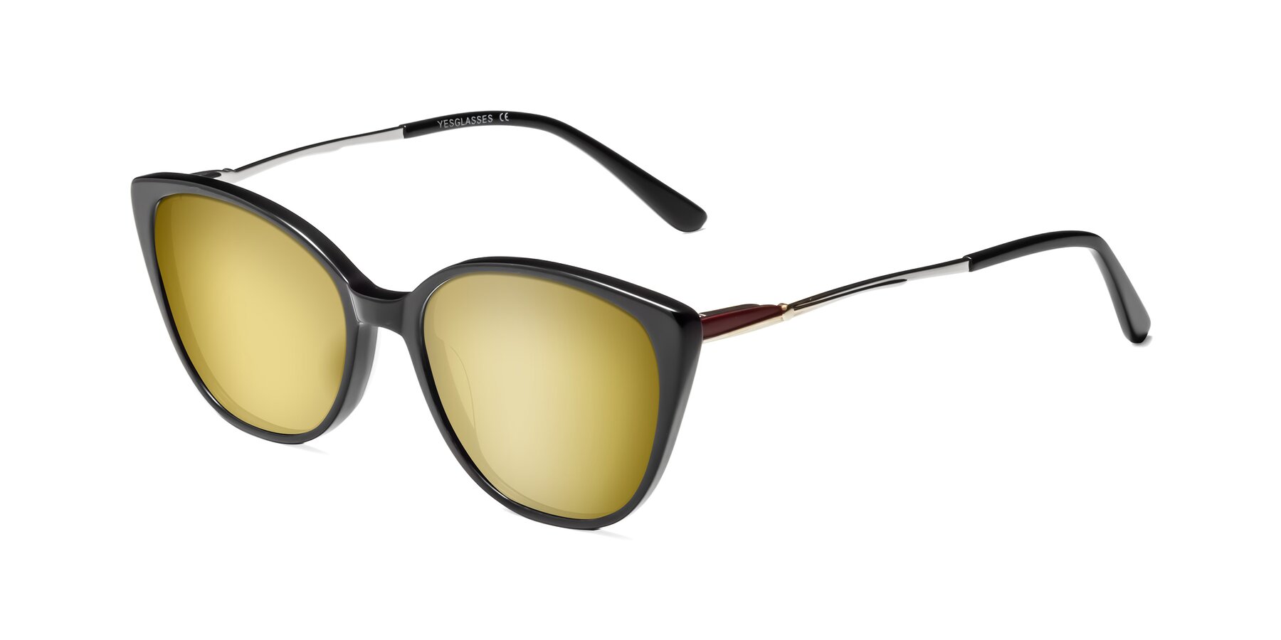 Angle of 17424 in Black with Gold Mirrored Lenses