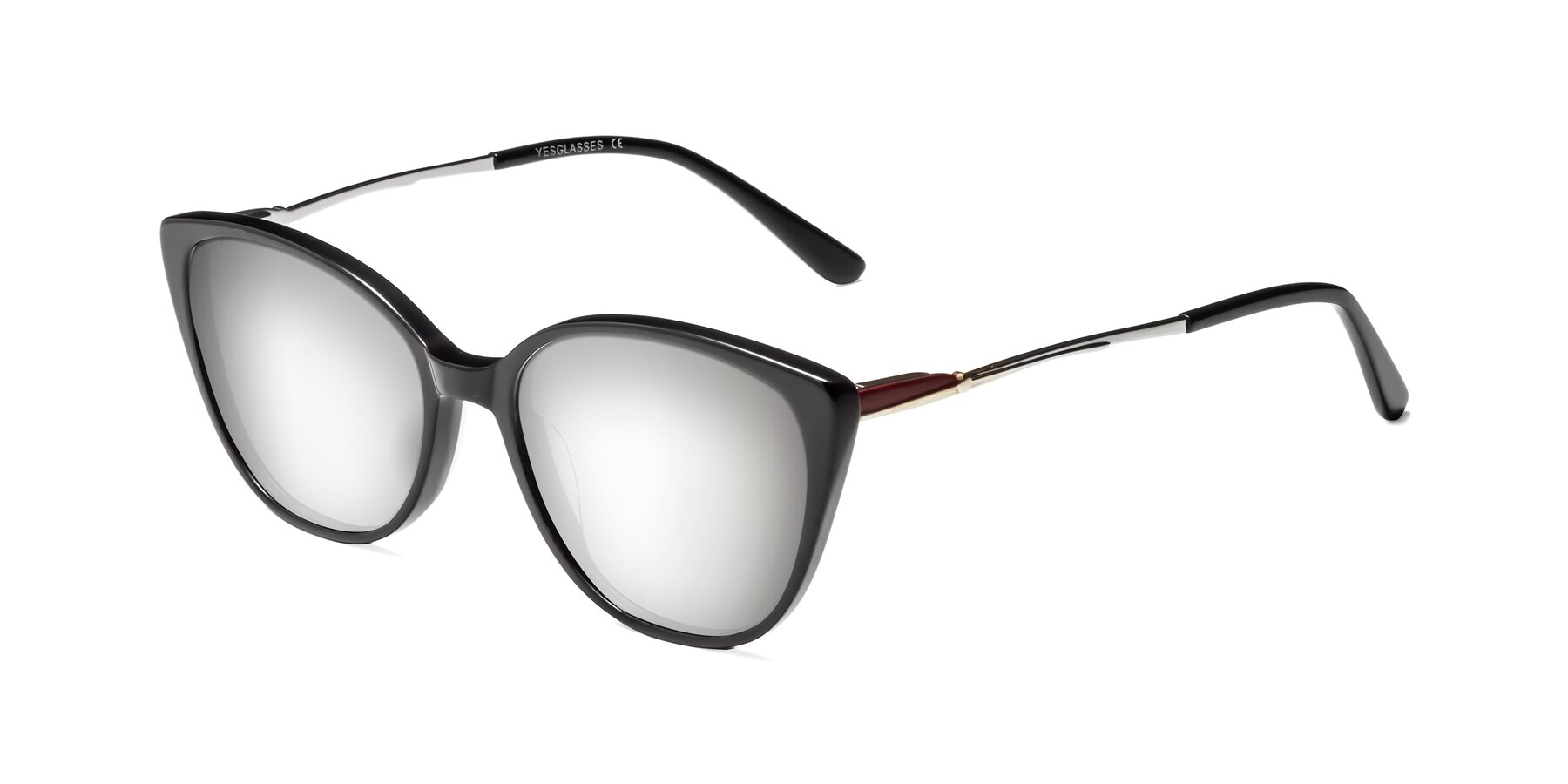 Angle of 17424 in Black with Silver Mirrored Lenses
