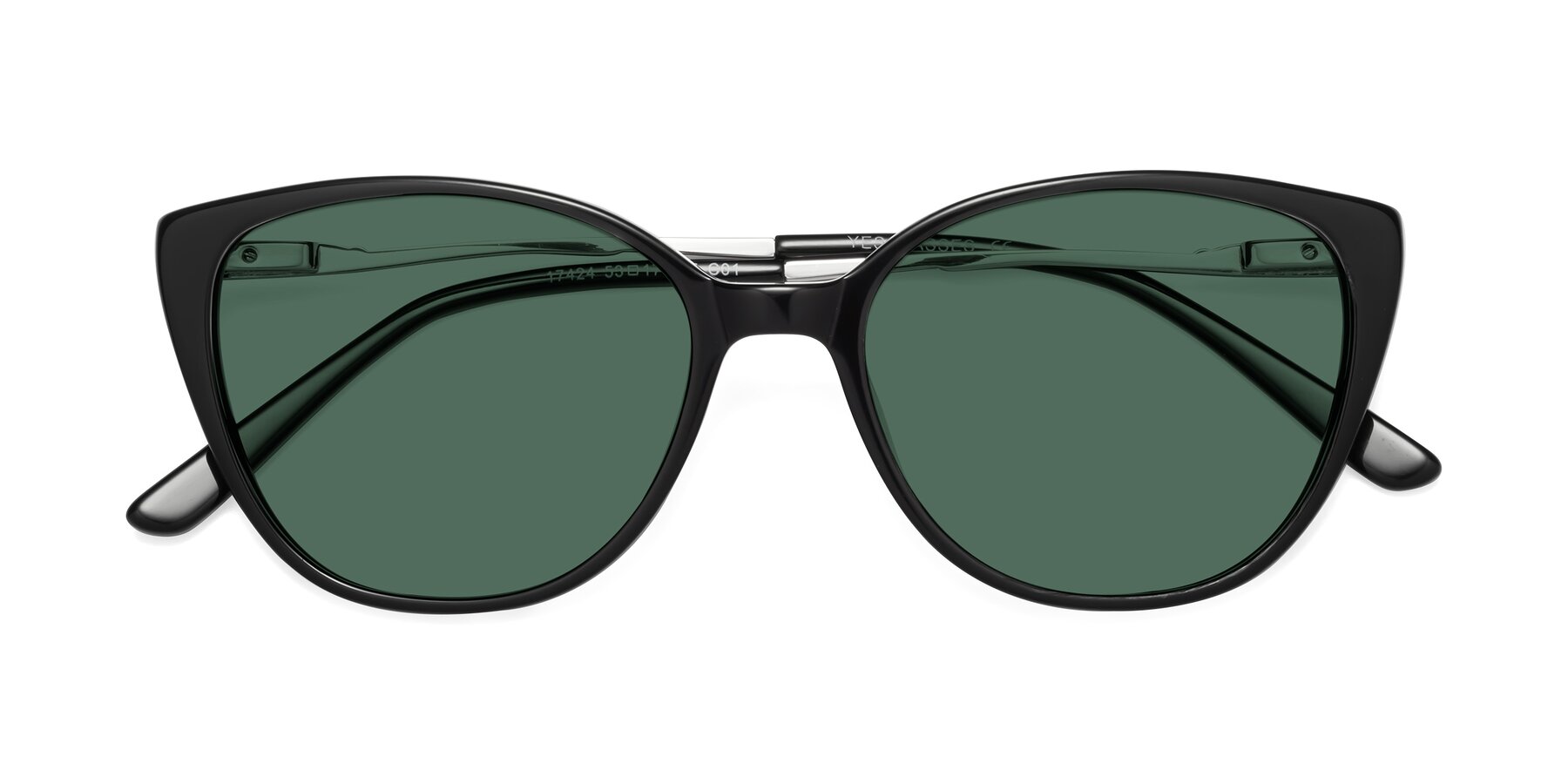 Folded Front of 17424 in Black with Green Polarized Lenses