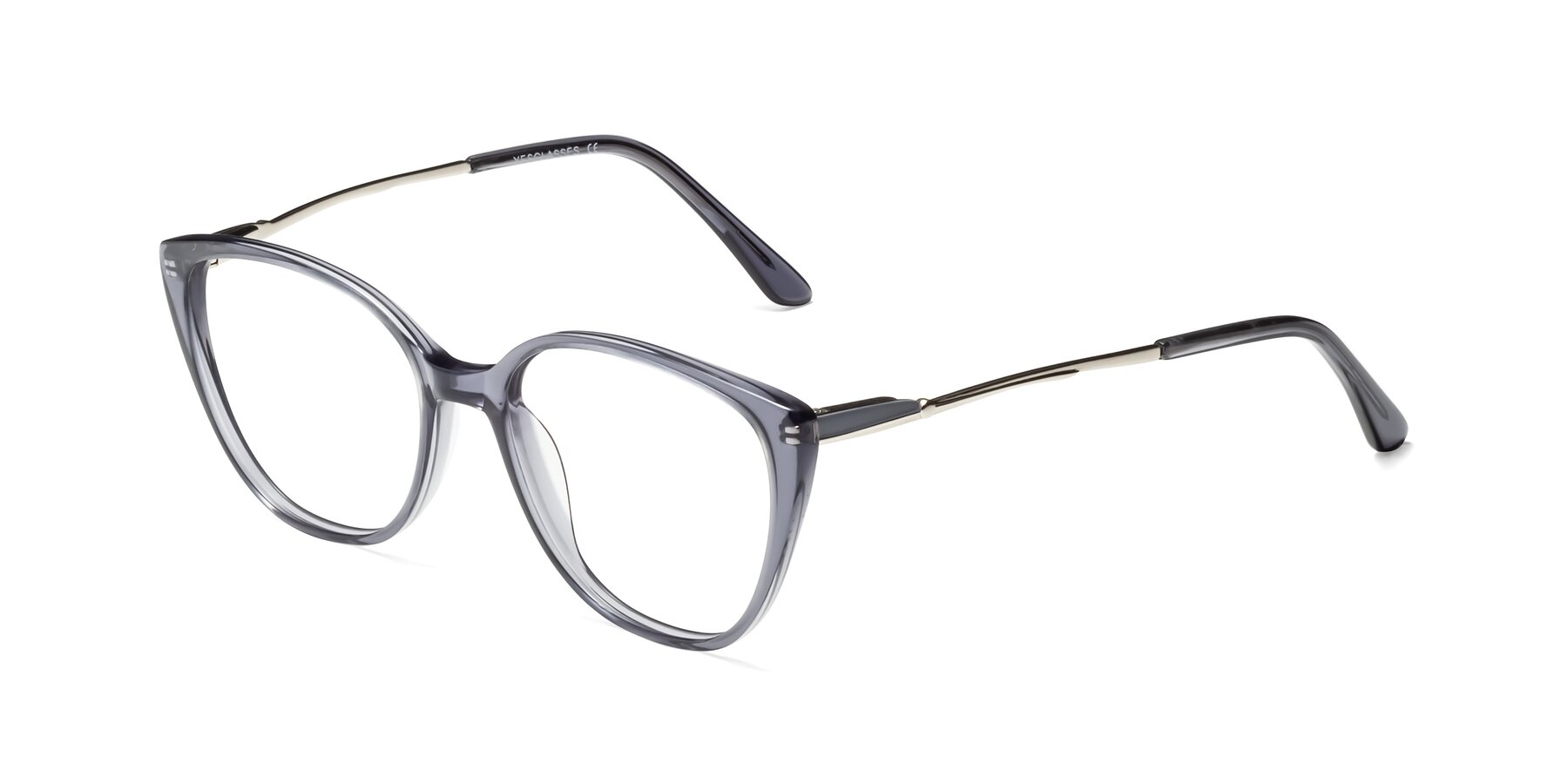 Angle of 17424 in Transparent Grey with Clear Reading Eyeglass Lenses